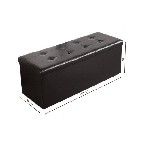 Puff Baul Texas Eco Cuero Negro
