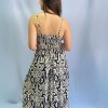 Vestido Ethnic Flowers Black/white