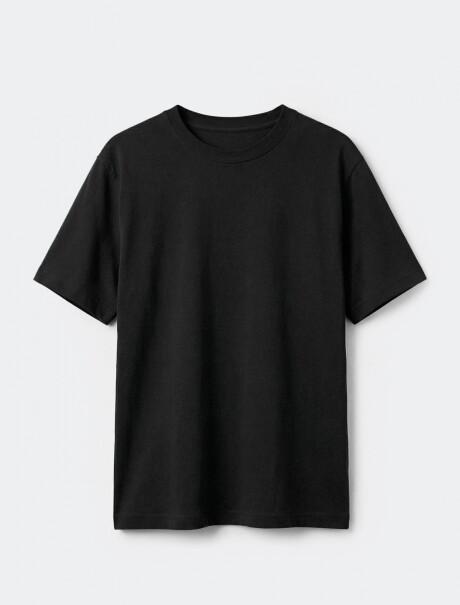 CAMISETA EN TRAMA PIQUÉ PIMA NEGRO