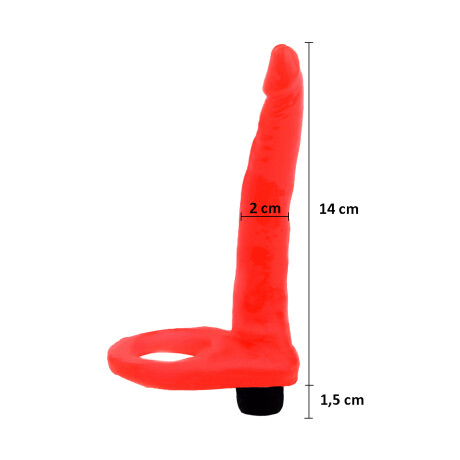 Anillo Hot Finger Largo Con Vibrador Rojo