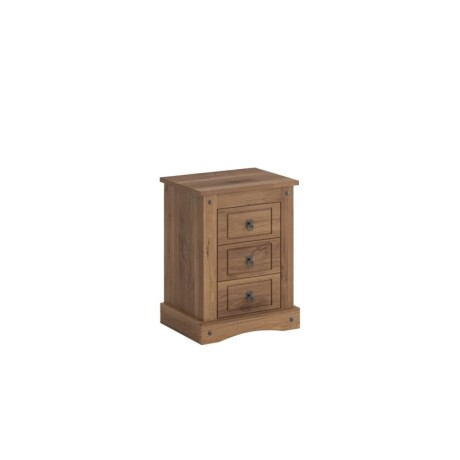Mesa De Luz 3 Cajones Nogal Linea Rustica Mesa De Luz 3 Cajones Nogal Linea Rustica