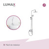 Barra columna ducha redonda inox con soporte y diseño moderno para baño Barra columna ducha redonda inox con soporte y diseño moderno para baño