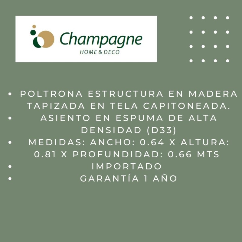 BUTACA CAPITONEADA - PATA MADERA CLARA - TELA GRIS BUTACA CAPITONEADA - PATA MADERA CLARA - TELA GRIS