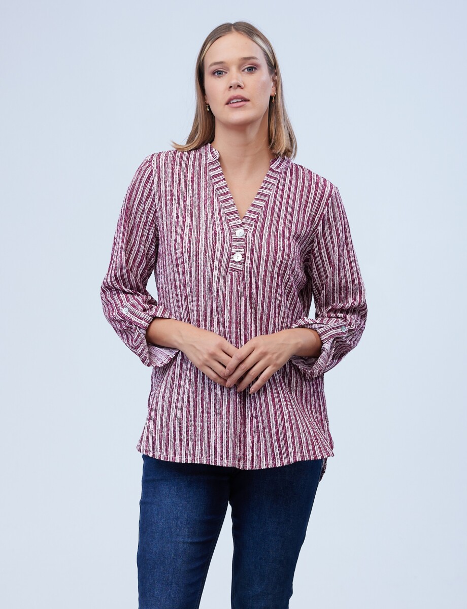 Blusa Casual - Bordeaux/multi 