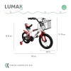 Bicicleta Rodado 14 Con Canasto Y Caramañola Niño Niña Lumax Rojo