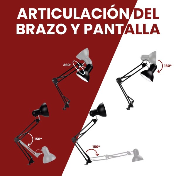 Lampara De Escritorio Articulada Para Lectura o Arquitectos con Morza Color Negro Lampara De Escritorio Articulada Para Lectura o Arquitectos con Morza Color Negro