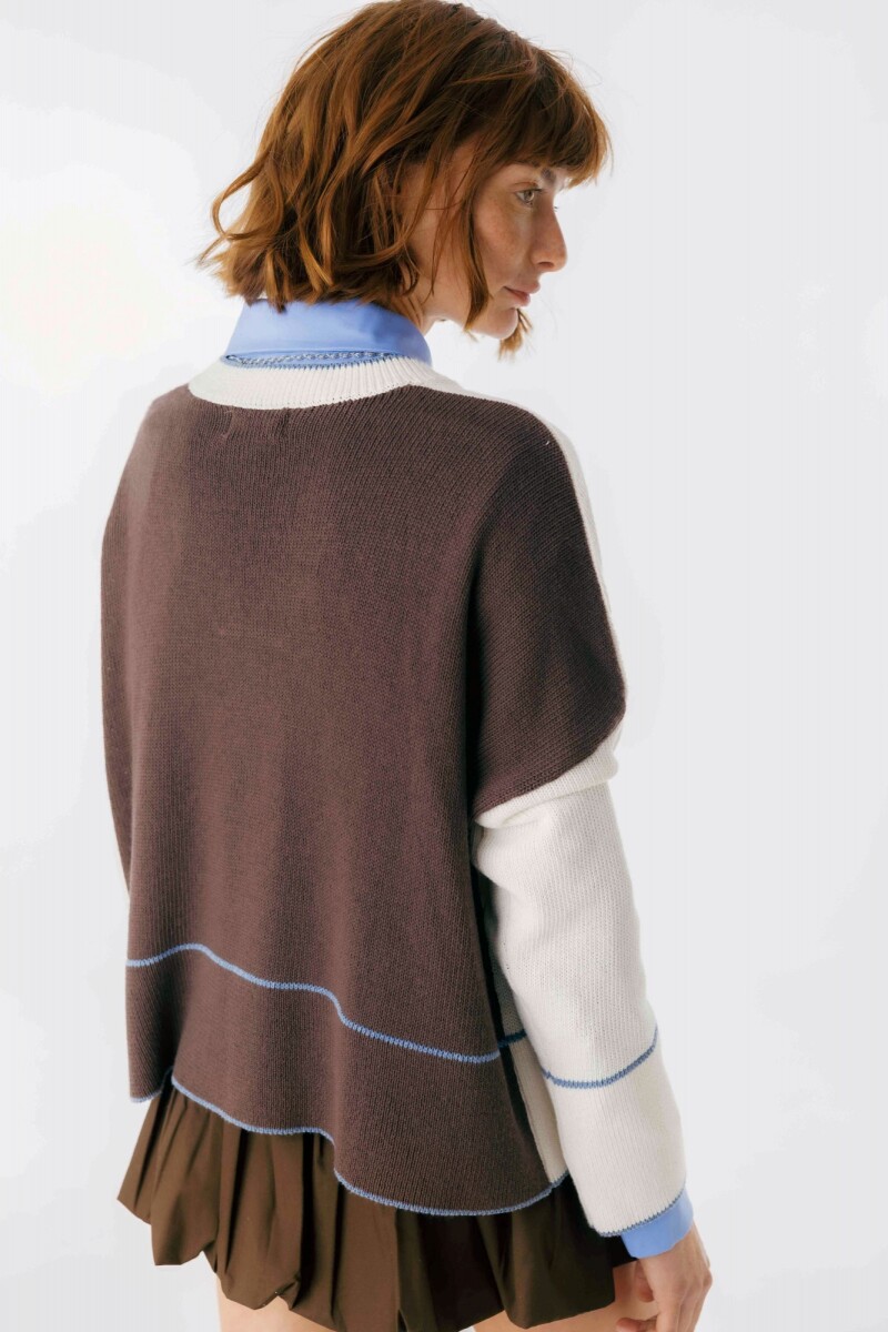 Sweater Saela Blanco/Chocolate