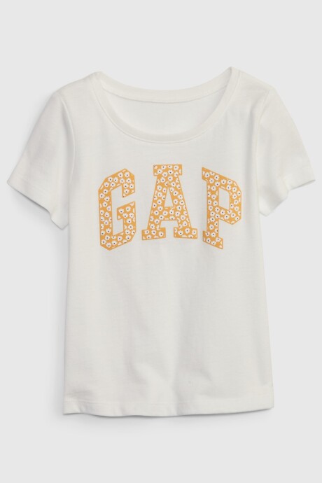 Remera Logo Gap Manga Corta Toddler Niña New Off White