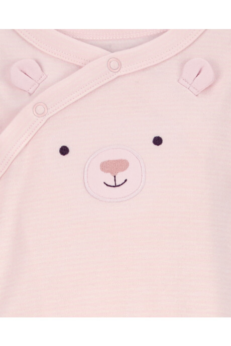 Pijama uno pieza de algodón, con pie, diseño osita Pijama uno pieza de algodón, con pie, diseño osita