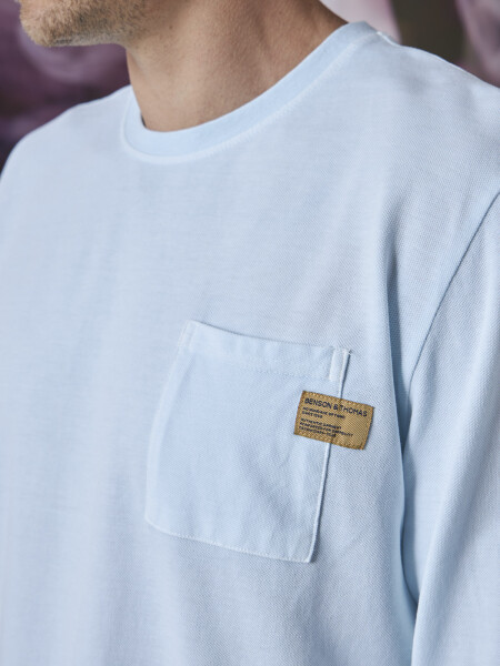 T-SHIRT TAZ PIQUE L/S CELESTE