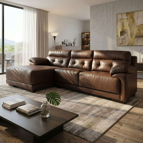 Sofa Albany 3 cuerpos Caramelo - Chaise Derecho