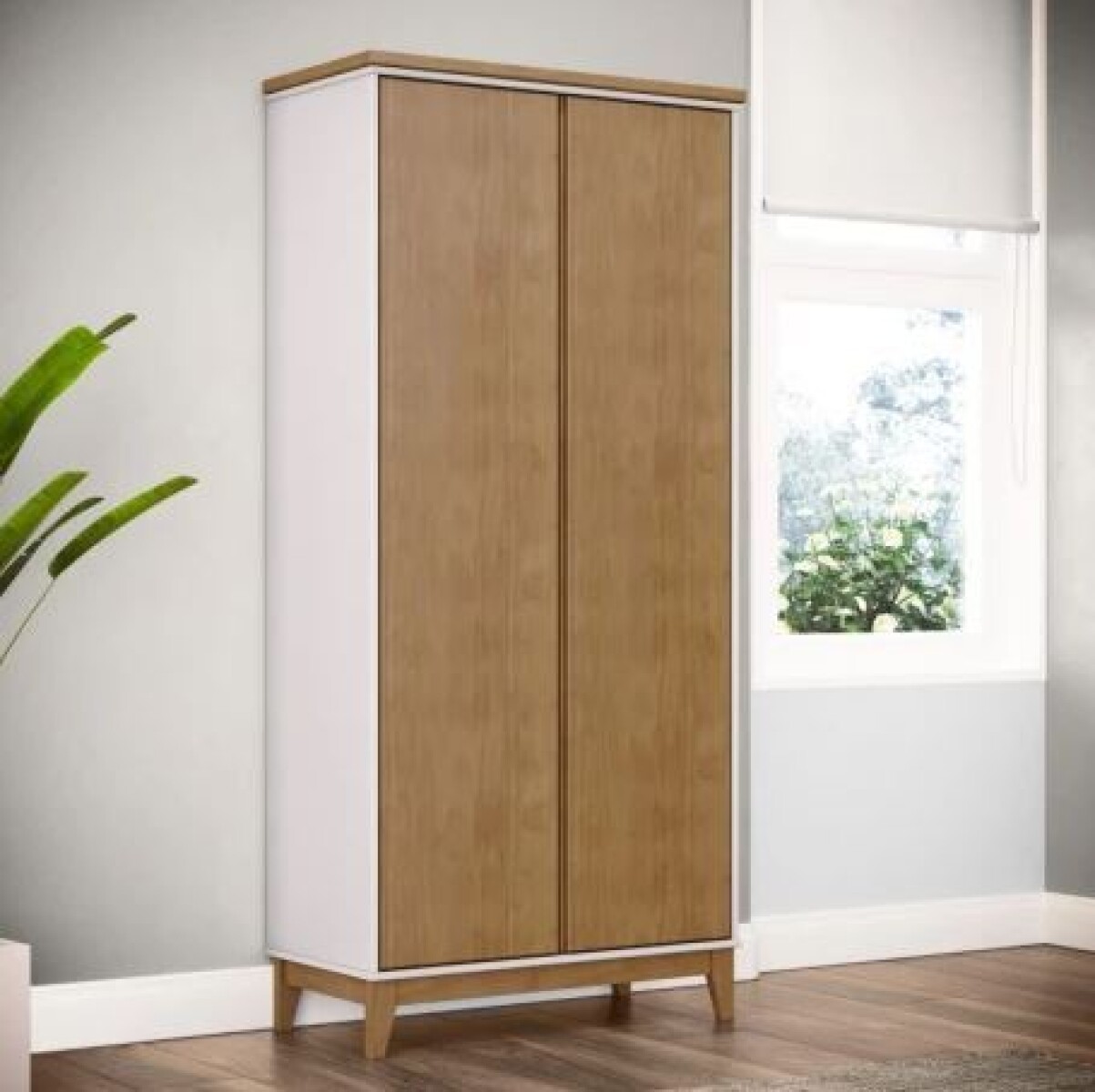 Ropero 2 Puertas Prata Blanco Y Natural 2812BFN 