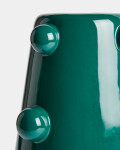 Jarrón Odra de cerámica verde oscuro acabado brillante 25,5 cm