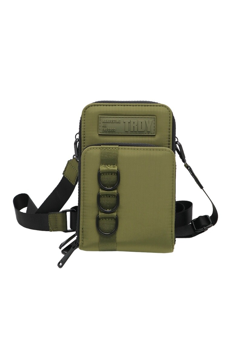Billetera con correa desmontable - Verde militar 