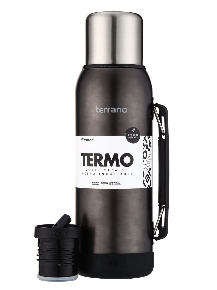 Termo Premium 1lt. Con base de Silicona - Negro Metalizado 
