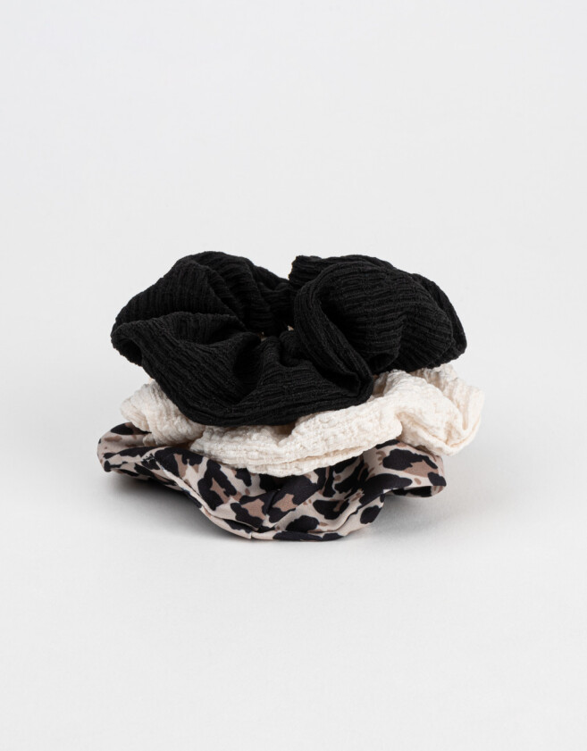 Skunzies Animal Print Set De Scrunchies - Combinacion Bicolor