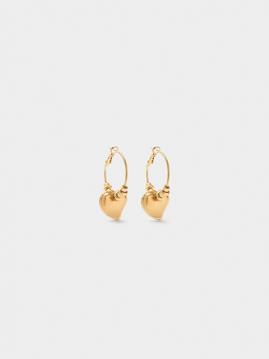 Aros Con Corazón - dorado 