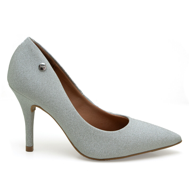 Zapato Vizzano Clasico Dama Punta Fina Taco Alto LXV de - 1184.1101-26565 Plata