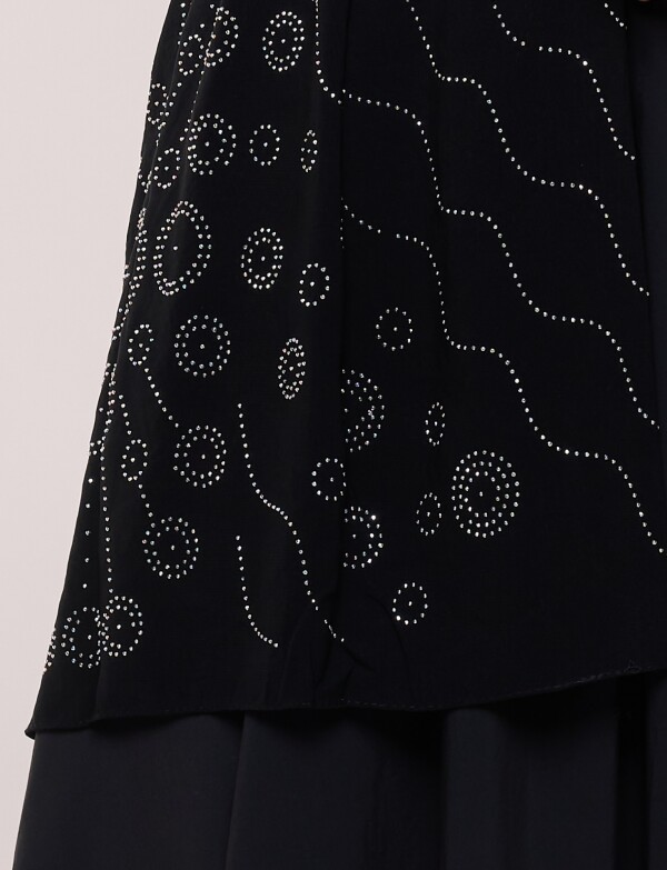 Pashmina Gasa Brillo NEGRO/PLATEADO