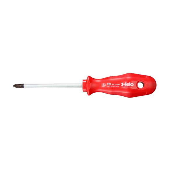 Destornillador rojo Pozidriv N°2X100mm FE6533