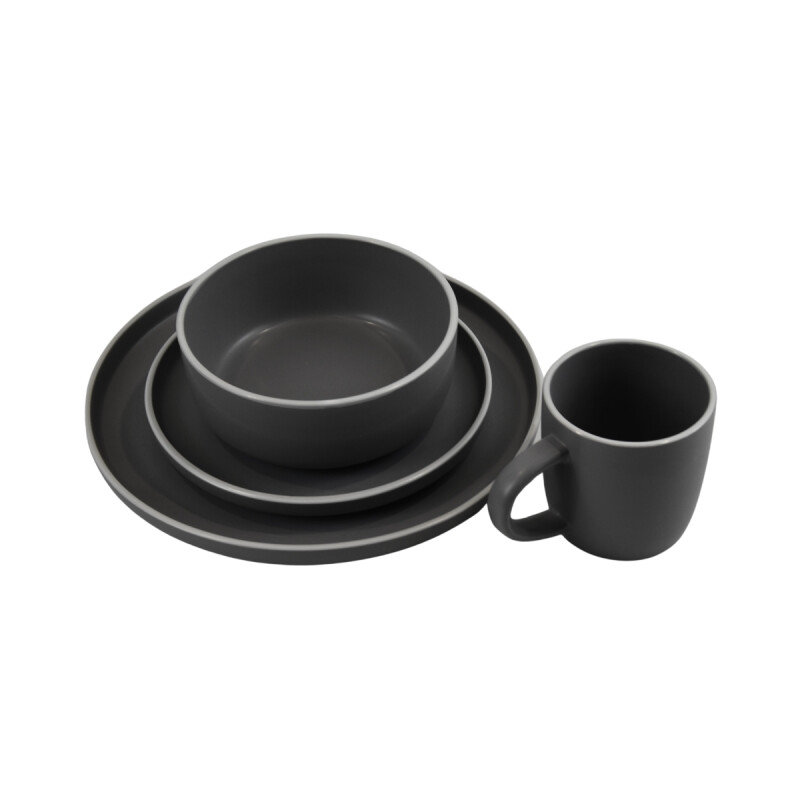 Juego vajilla 16 piezas 27/20/15/350ml GRIS