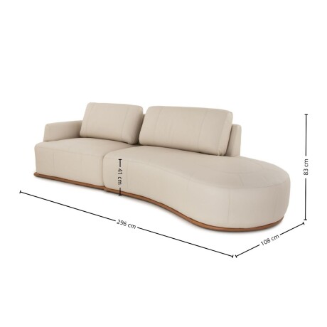 Sofá Chaiselongue Tizzano 3065 - Cuero Básico - Chaise Derecho 10-008 (Off White)