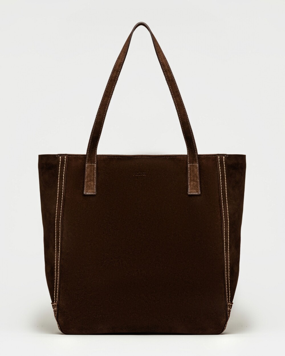 Shopper Vera en cuero gamuza Chocolate