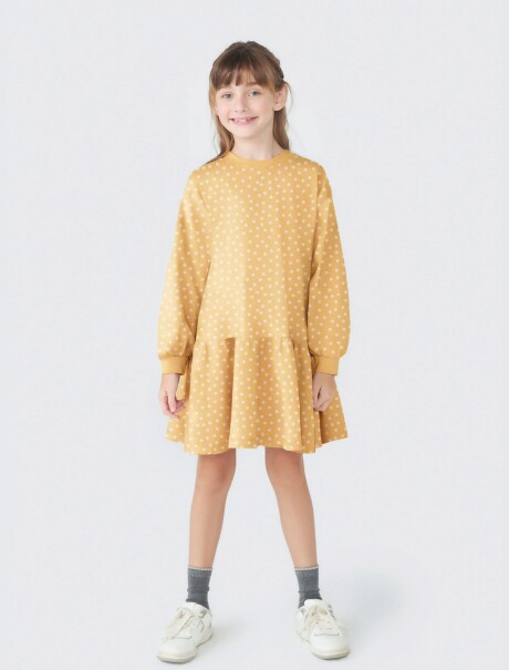 VESTIDO INFANTIL ESTAMPADO AMARILLO