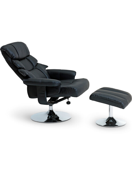 Sillón con reposapiés HASSELAGER negro Sillón con reposapiés HASSELAGER negro