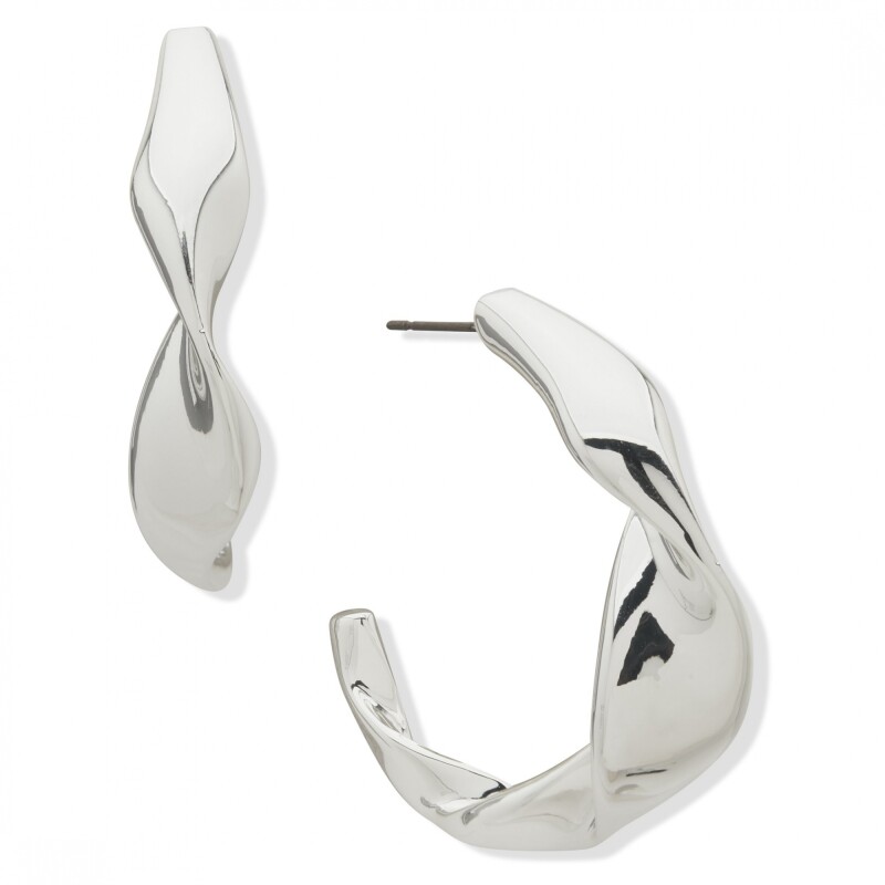 Aros 43MM Twisted Hoop Silver