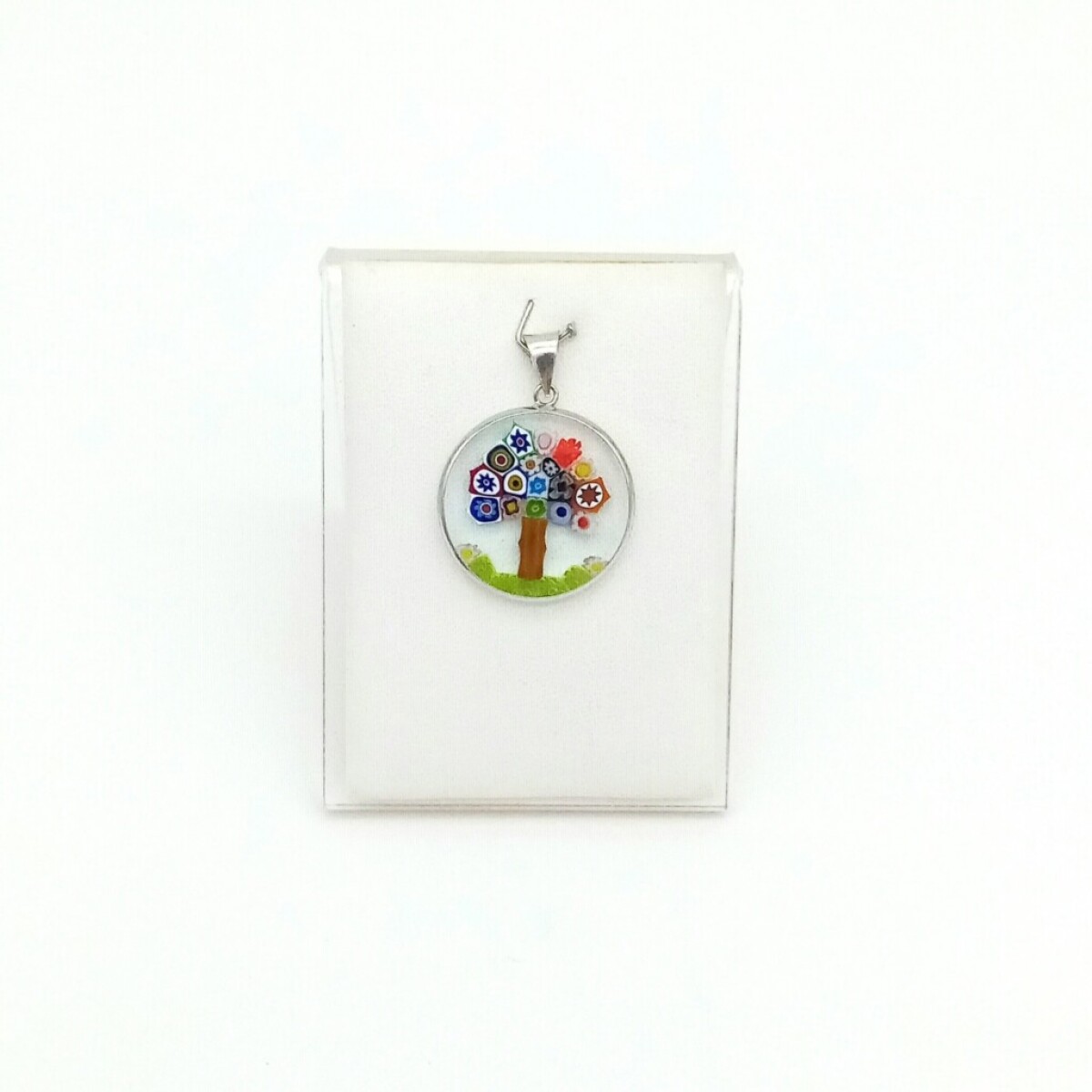 Dije de Plata 925 Árbol de la vida y murano - Diámetro 23 mm 