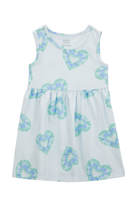 Vestido de algodón, diseño corazones Sin color