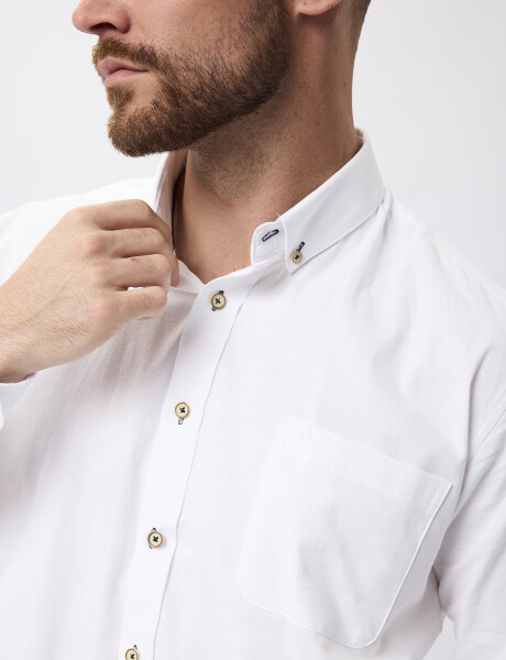 Camisa oxford lisa blanco