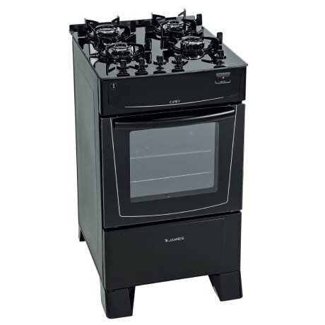 Cocina James 4H C-690 V negra con mesada de vidrio negro Cocina James 4H C-690 V negra con mesada de vidrio negro