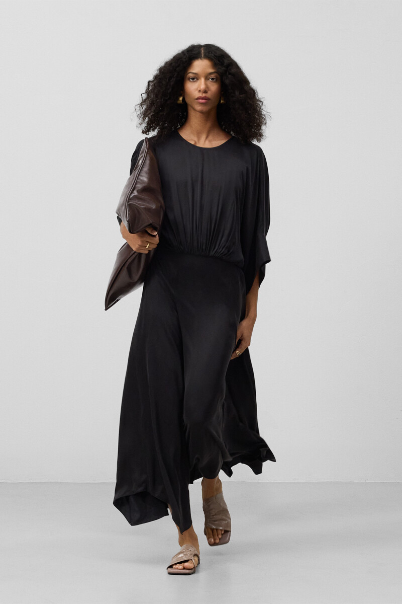 VESTIDO LARGO NEGRO MUJER Negro