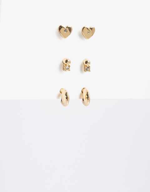 Aros Sets Metal Set De Aros Metal Bañado En Oro - Dorado