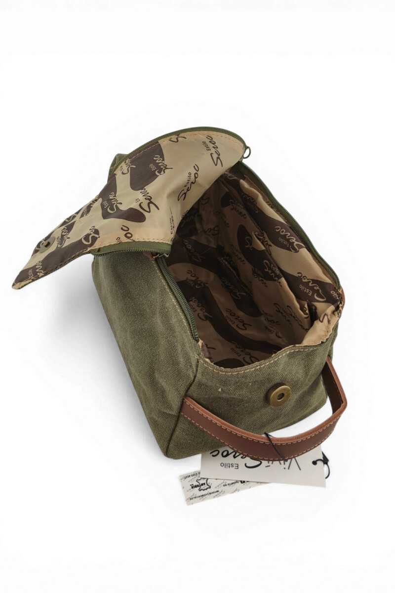 Neceser de Lona Vintage Verde