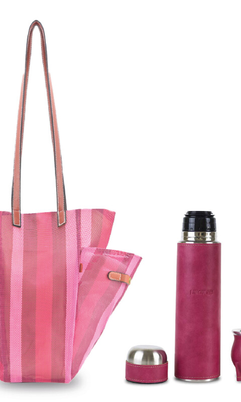KIT MATERO VOLTOK FUCSIA TANNAT Y GUINDA CON FUCSIA