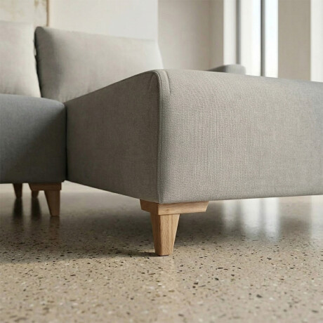 Rinconera Gino - Tela Microfibra - Chaise derecho TC1009 (Plata)