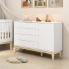 Cómoda 4 Cajones 1 Puerta Infantil - Elfe Blanco