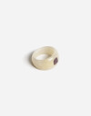 Anillos Medianos y Grandes Acrilico Anillo Acrílico Con Piedra - Blanco Crema