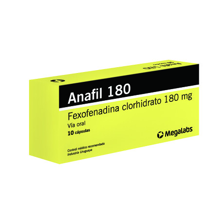 Anafil 180mg x10 Cápsulas | Antialérgico de Acción Prolongada Anafil 180mg x10 Cápsulas | Antialérgico de Acción Prolongada