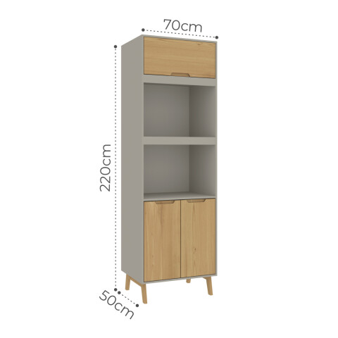 Mueble Alacena Multiusos de Cocina Bajo Mesada con Módulos para Microondas en MDP - Madera - Línea Melilla - Cinza Mueble Alacena Multiusos de Cocina Bajo Mesada con Módulos para Microondas en MDP - Madera - Línea Melilla - Cinza
