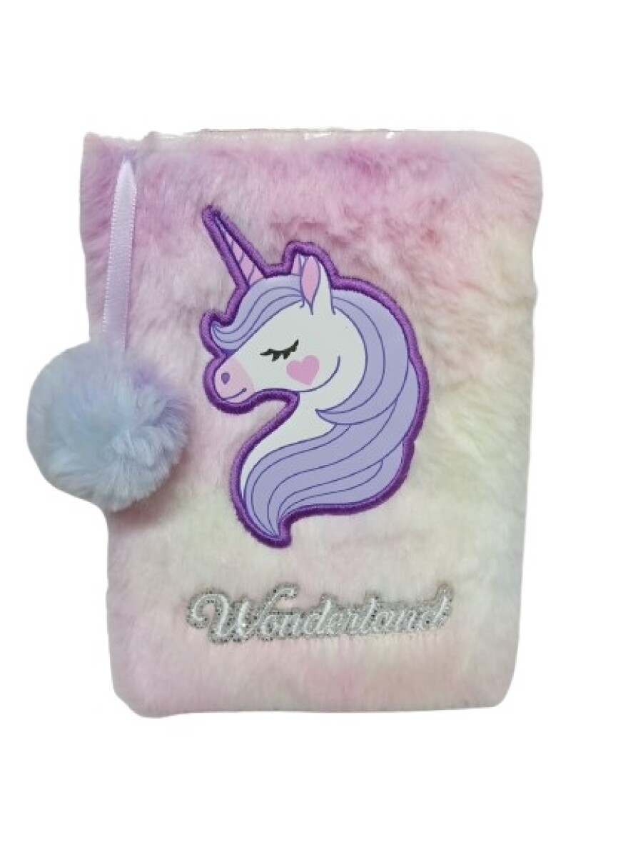 Cuaderno plush unicornio B6 - violeta 