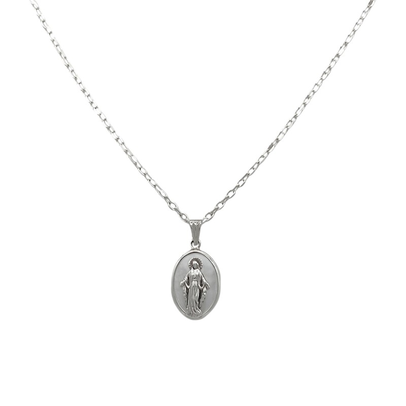 Dije Medalla Virgen Milagrosa-Plata 925-Piedra Nacar-CP3023 conpiedra