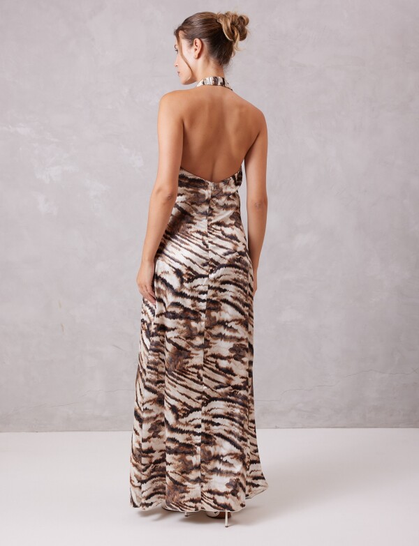 Vestido Noche Maxi MULTI/MARRON