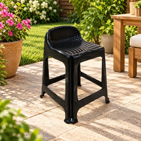Banqueta Con Respaldo Negra Arqplast Banqueta Con Respaldo Negra Arqplast