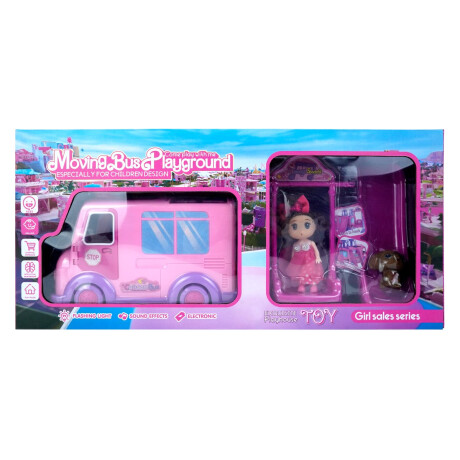 Muñeca con mascota y combi con luz y sonido Muñeca con mascota y combi con luz y sonido