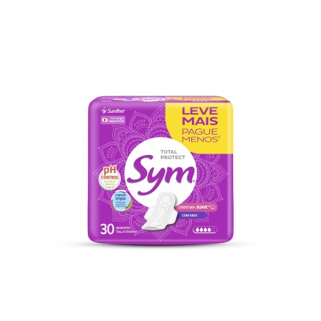 Toallitas Femeninas Absorventes Sym Suave con Alas 30U 001