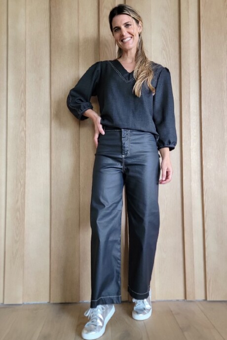 Pantalón Noruega Strech Engomado Negro